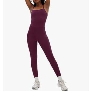Girlfriend Collective maroon jumpsuit unitard pants athletic wear‎ size large